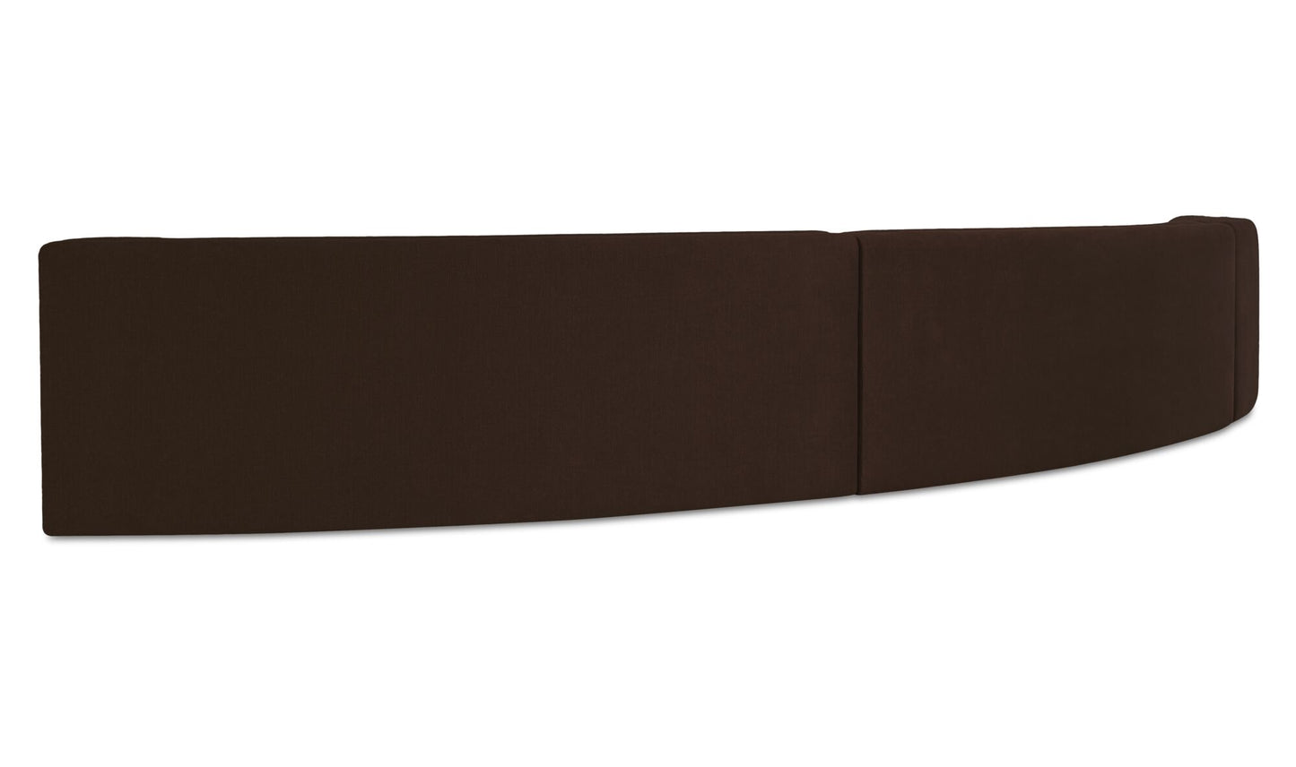 Naomi 3 Piece Concave Modular Sectional Dark Brown