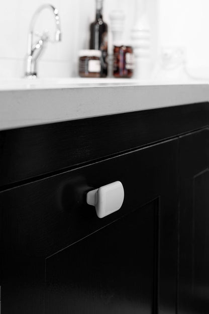Glossy White "Vanilla" Cabinet Knob and Drawer Pull
