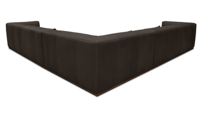 Clove L-Shaped Sectional Deep Brown