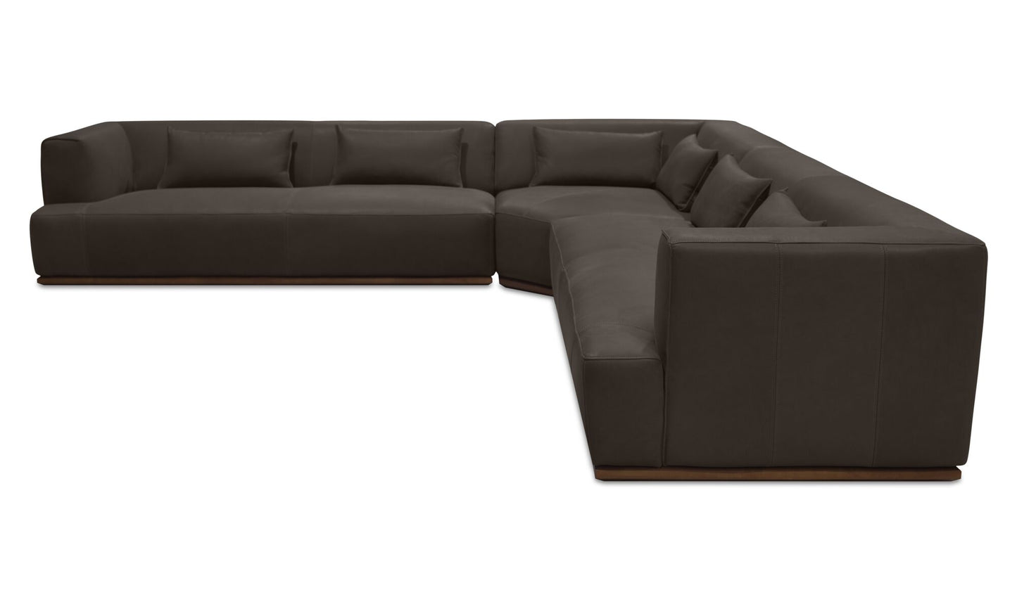 Clove L-Shaped Sectional Deep Brown