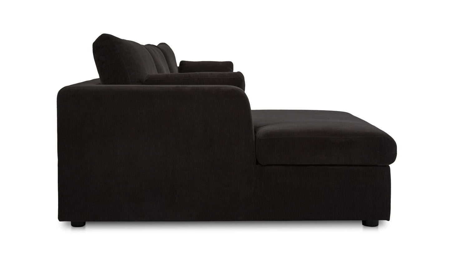 Burrow Sleeper Sectional With Storage Chaise Black Left