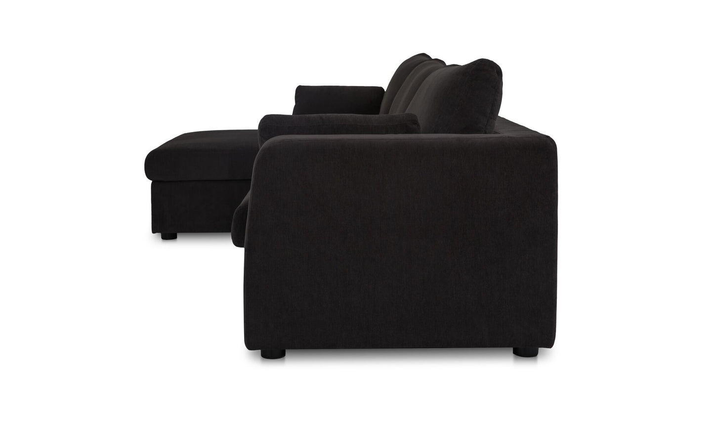 Burrow Sleeper Sectional With Storage Chaise Black Left