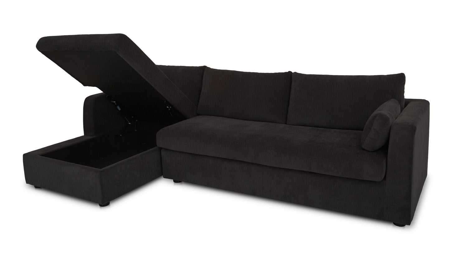 Burrow Sleeper Sectional With Storage Chaise Black Left