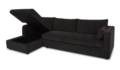 Burrow Sleeper Sectional With Storage Chaise Black Left