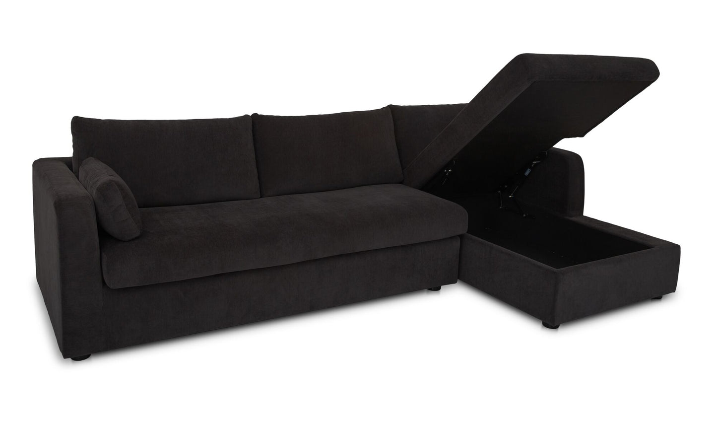 Burrow Sleeper Sectional With Storage Chaise Black Right