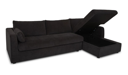 Burrow Sleeper Sectional With Storage Chaise Black Right
