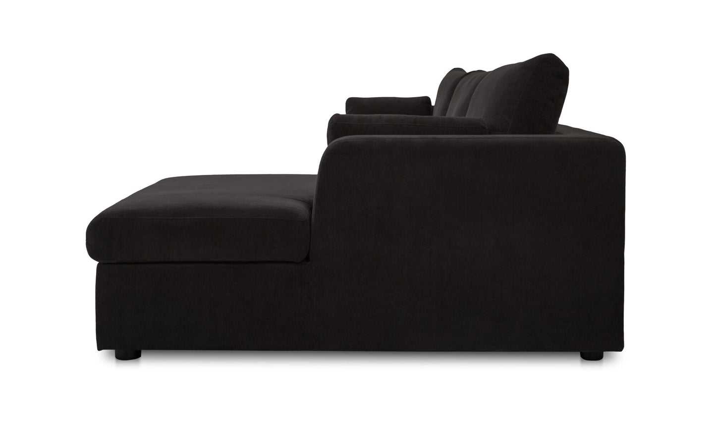 Burrow Sleeper Sectional With Storage Chaise Black Right