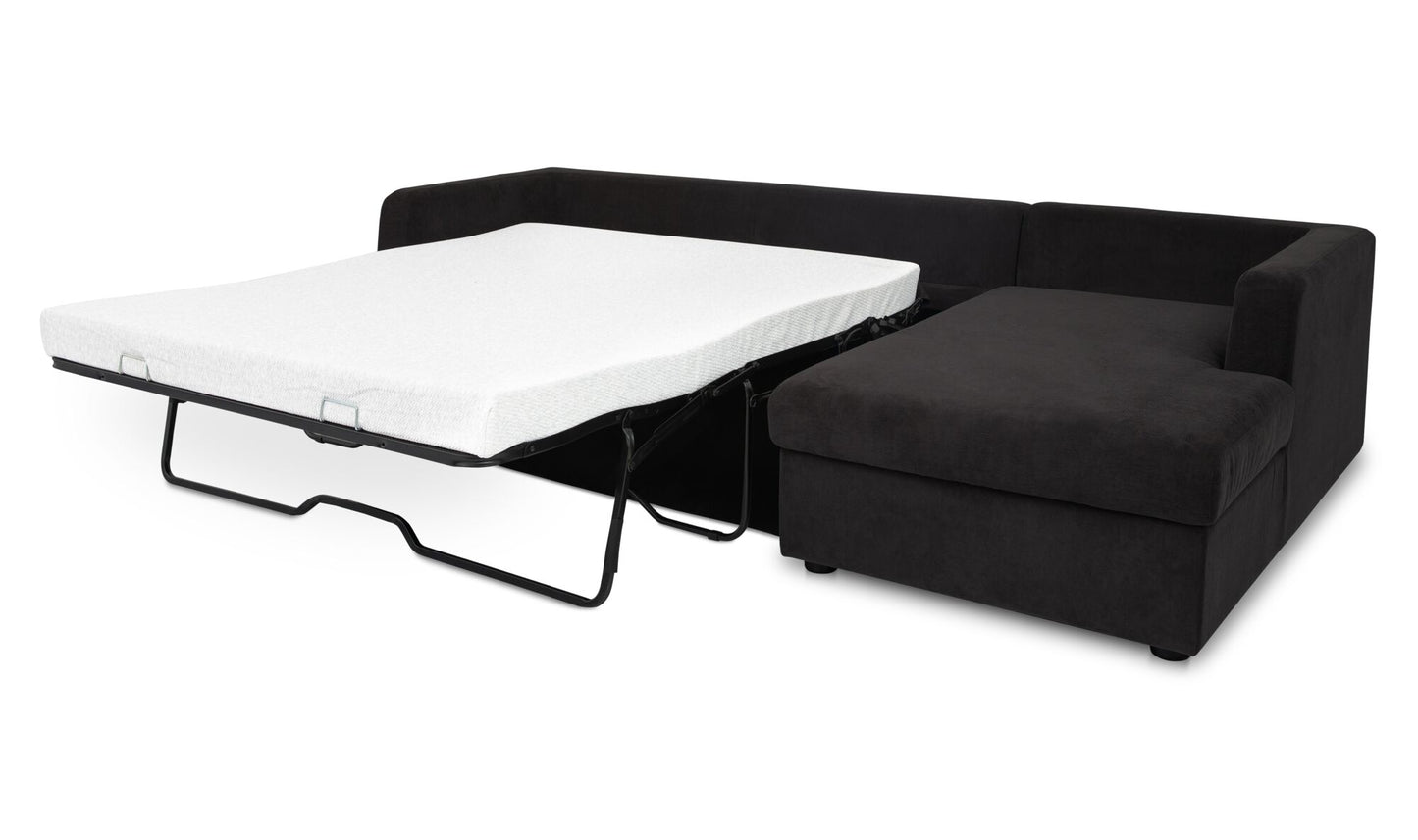 Burrow Sleeper Sectional With Storage Chaise Black Right