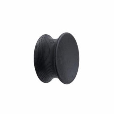Round Wood "Pulley" Lacquered Black Cabinet Knob