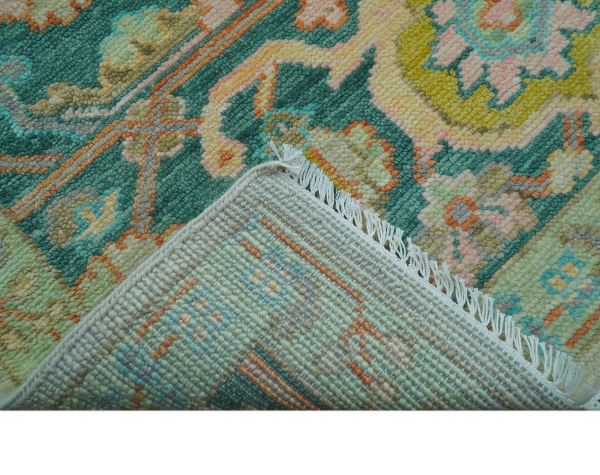 Elaine Custom Made Beige Traditional Design Hand Knotted Wool Rug.