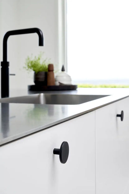 Dyed Black "Plato" Cabinet Knob and Drawer Pull.