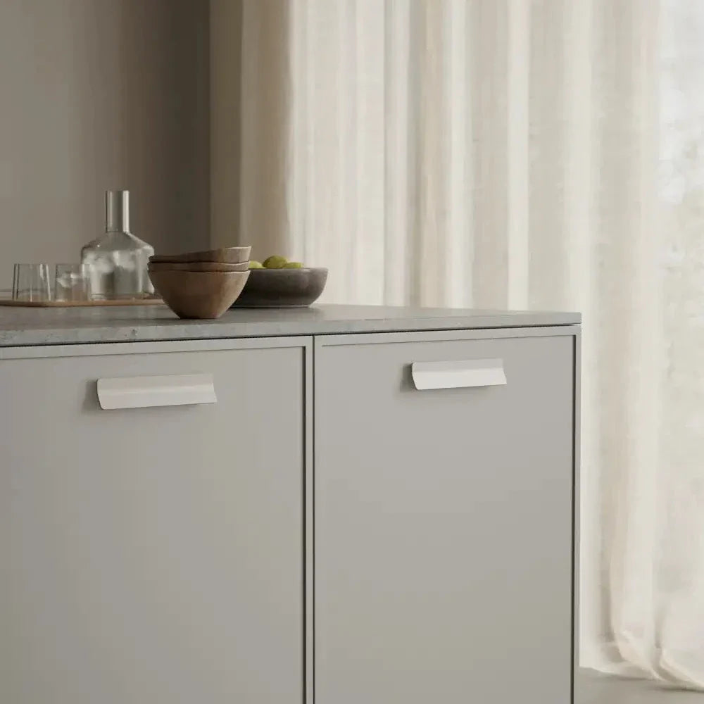 Light Beige "Leaf" Tab Drawer Pulls.