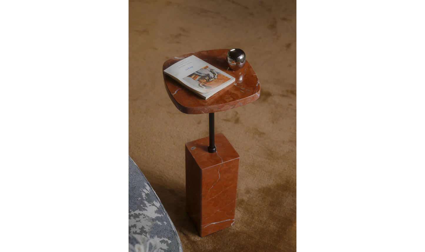 Caro Side Table Rosso Alicante Marble.