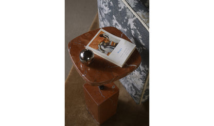 Caro Side Table Rosso Alicante Marble.