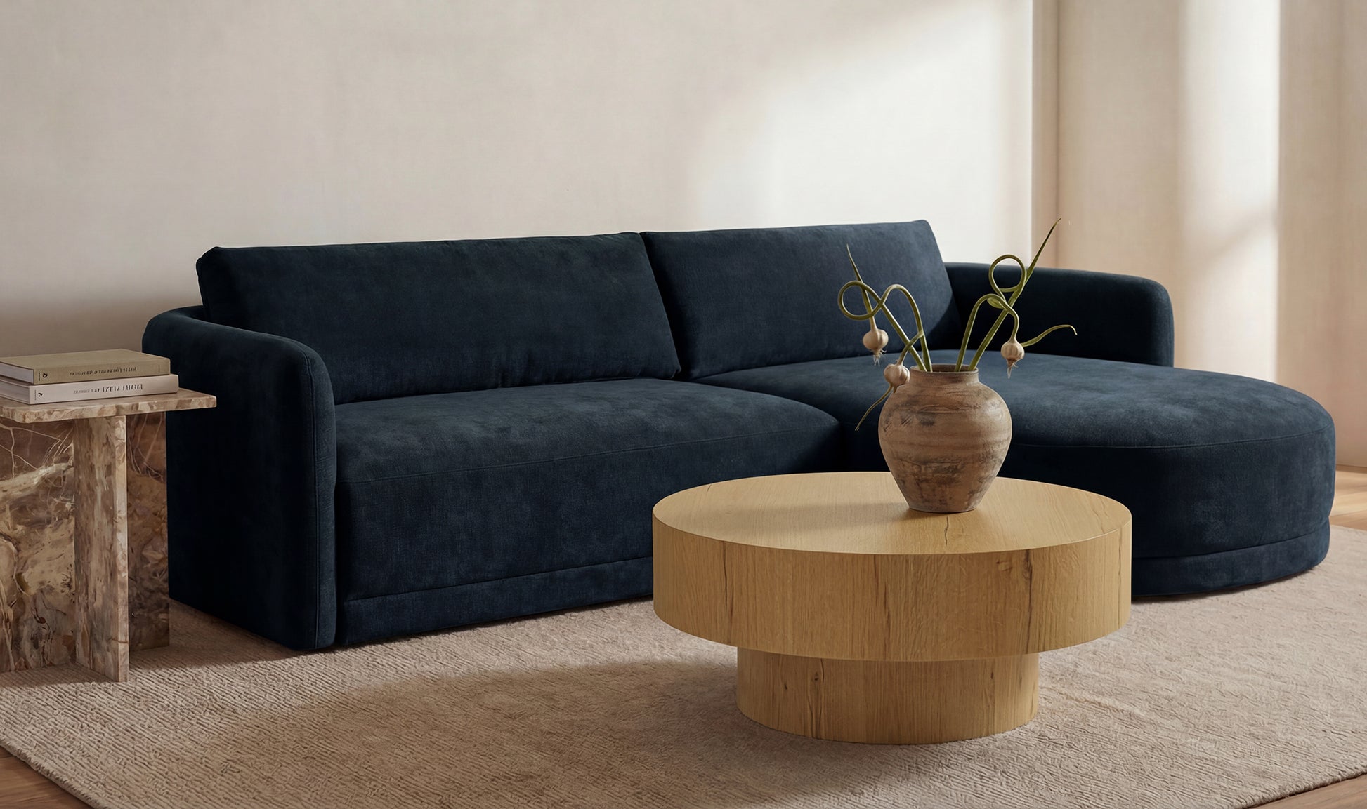 Emmy Sectional Dark Blue Right.