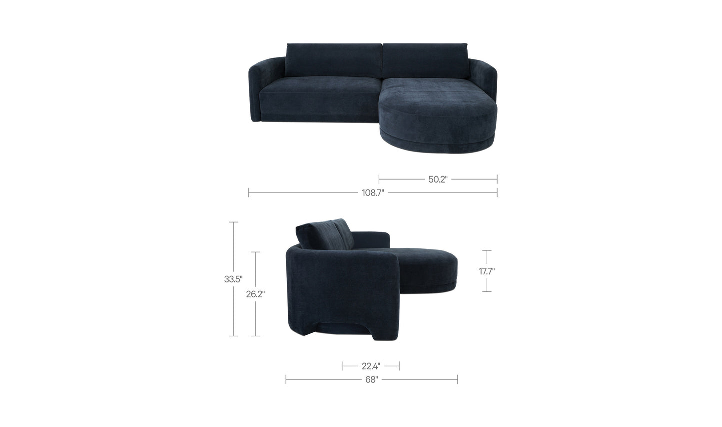 Emmy Sectional Dark Blue Right.