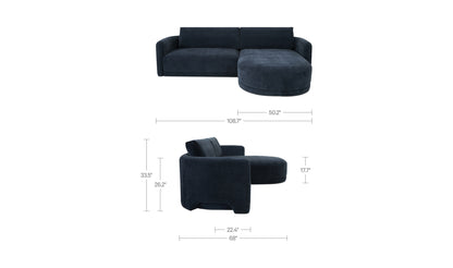 Emmy Sectional Dark Blue Right.