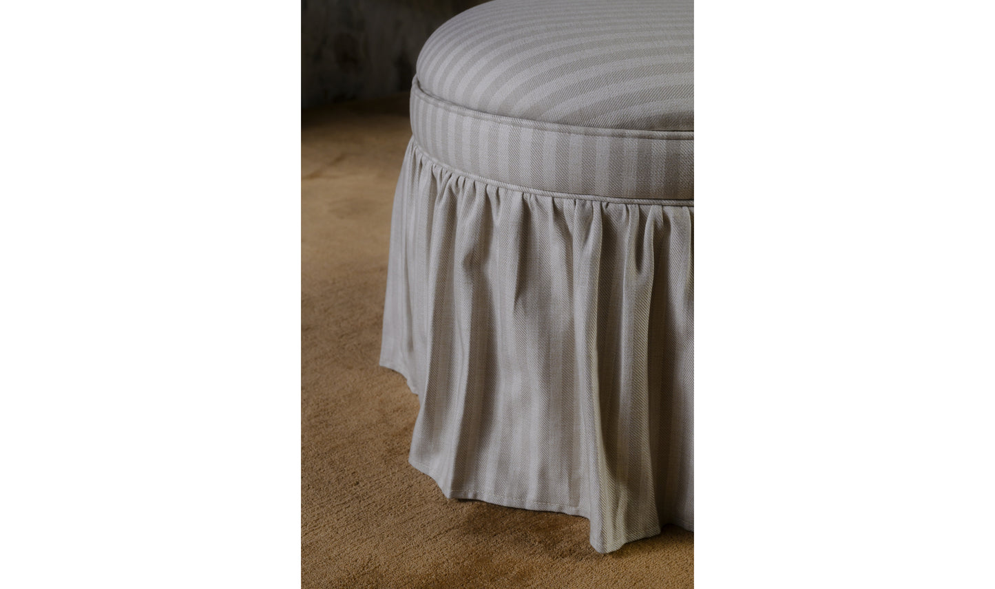 Heidi Storage Ottoman Beige Stripe.