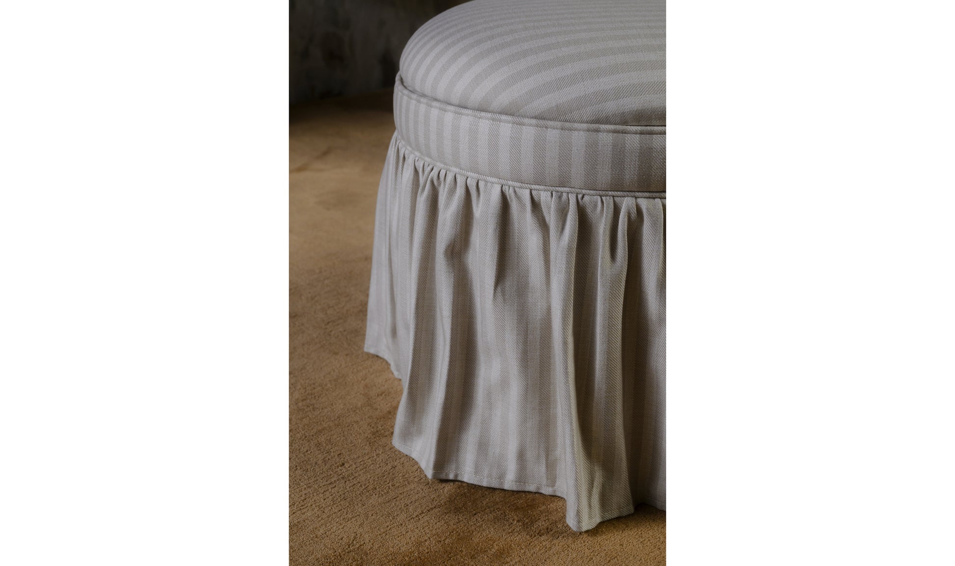 Heidi Storage Ottoman Beige Stripe.