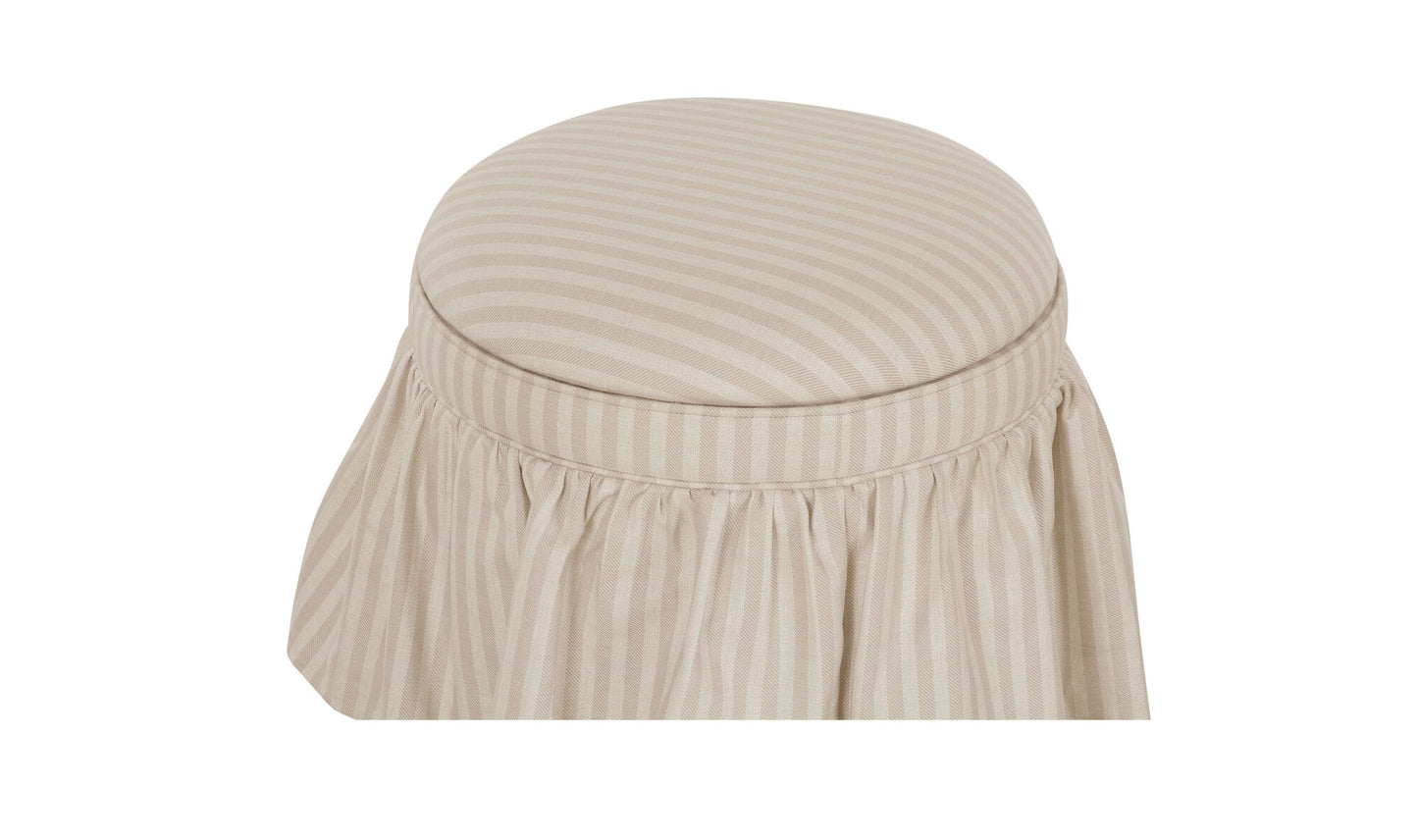 Heidi Storage Ottoman Beige Stripe.
