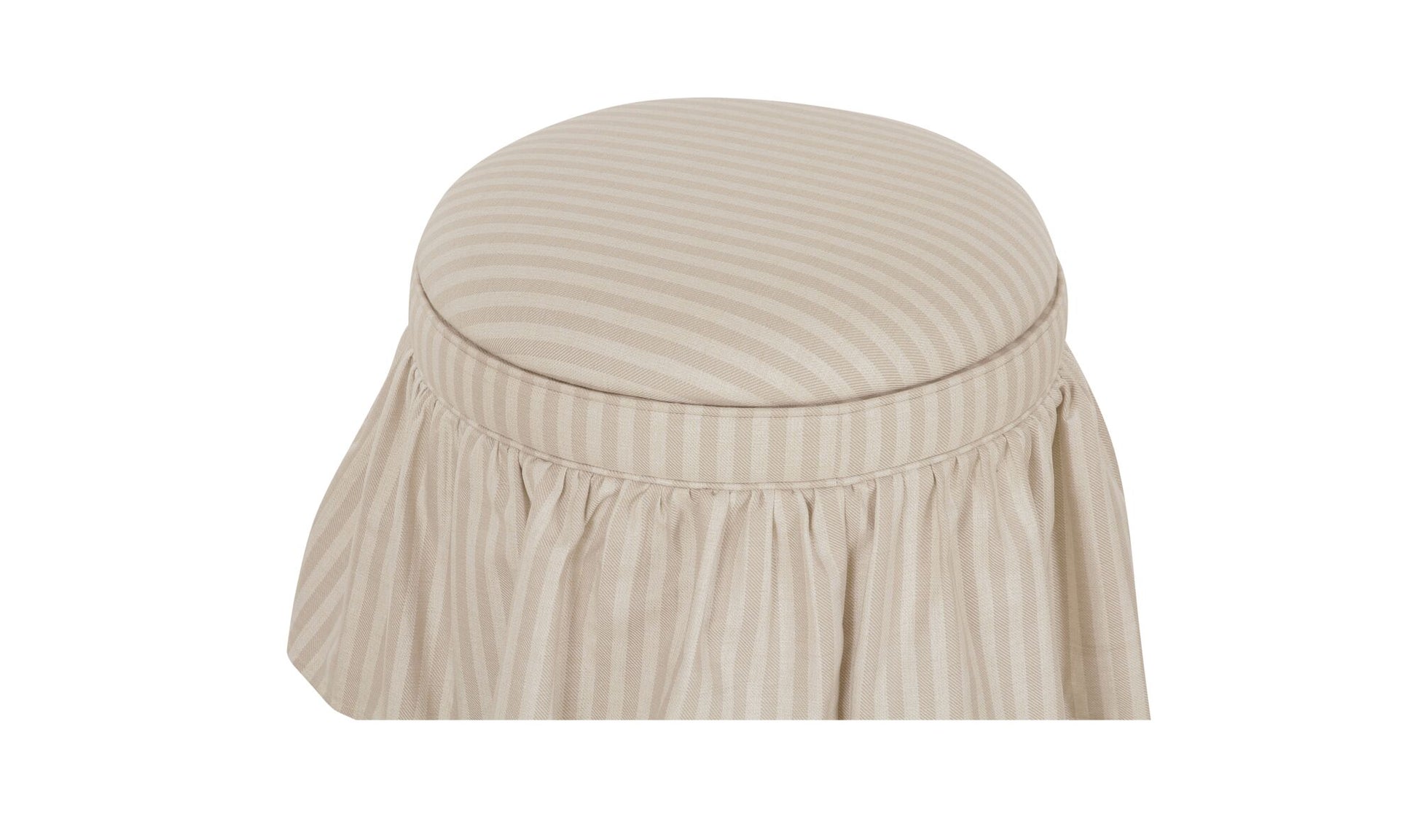 Heidi Storage Ottoman Beige Stripe.