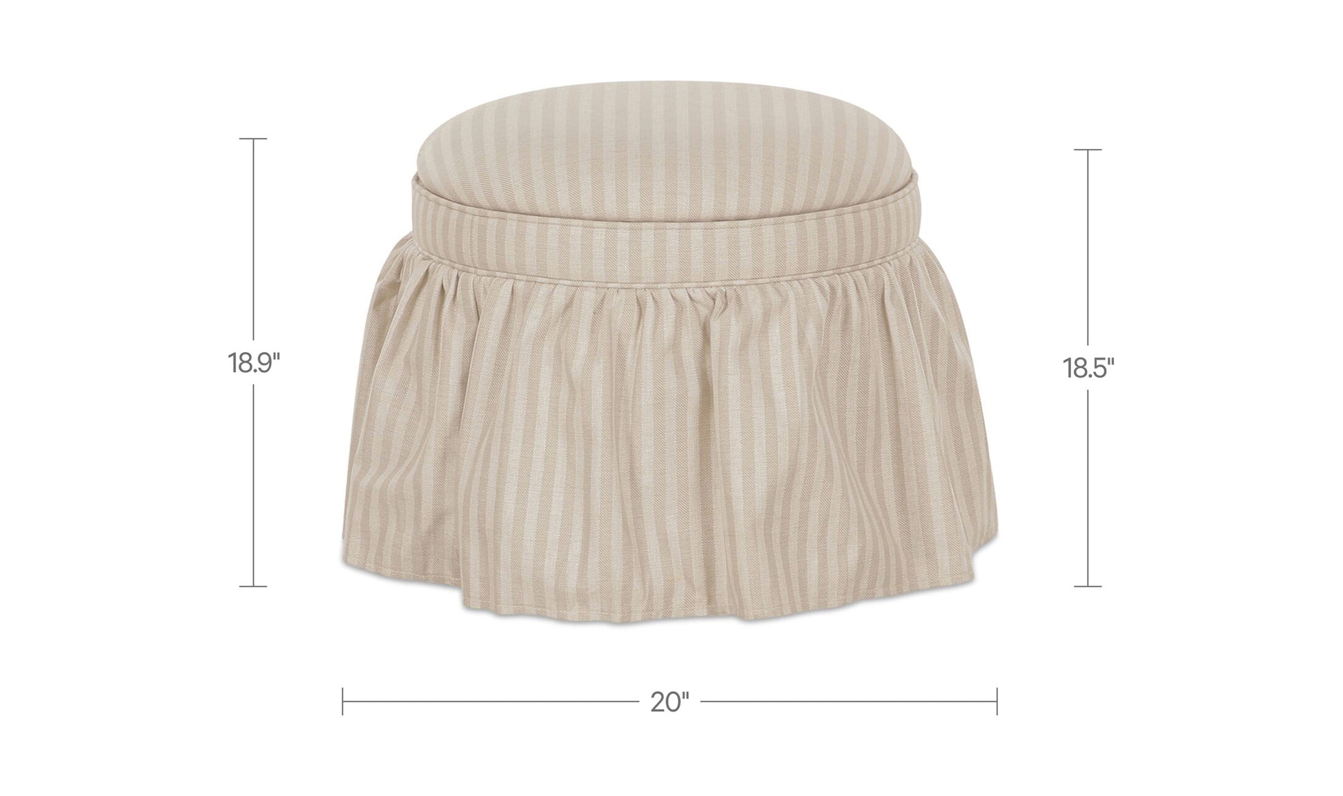 Heidi Storage Ottoman Beige Stripe.