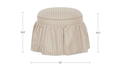 Heidi Storage Ottoman Beige Stripe.