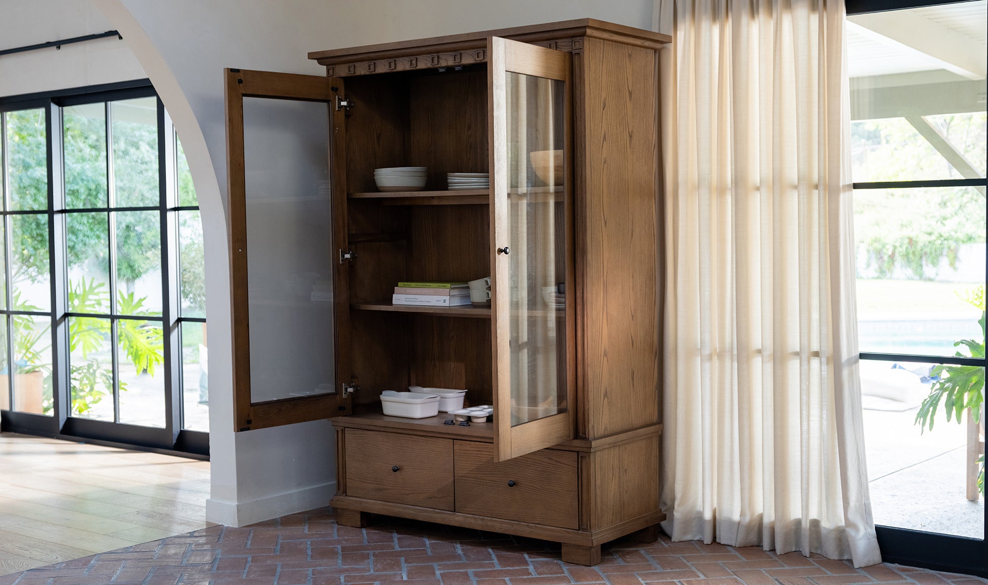 Lillian Tall Cabinet Brown.