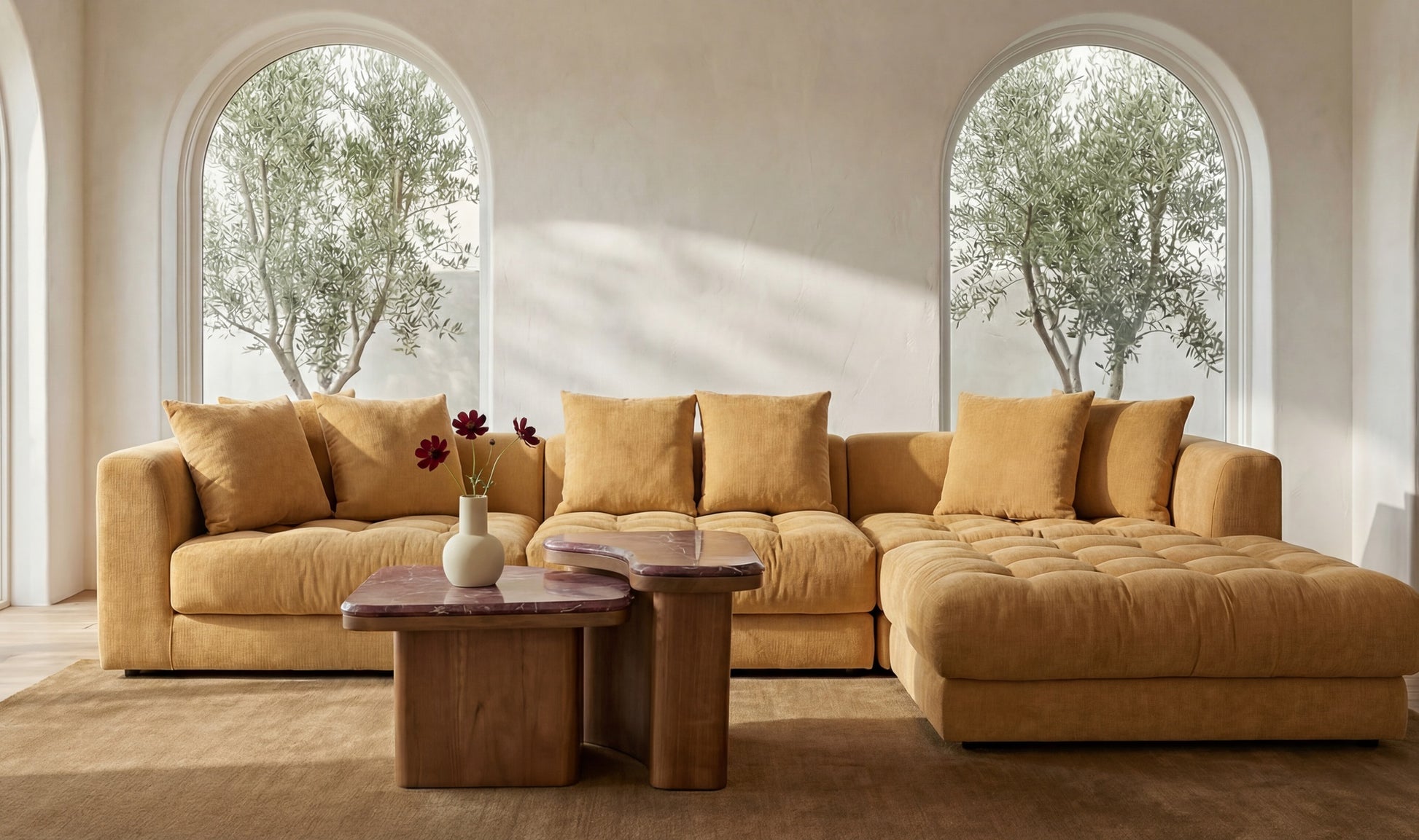 Davie Lounge Modular Sectional Golden Yellow.