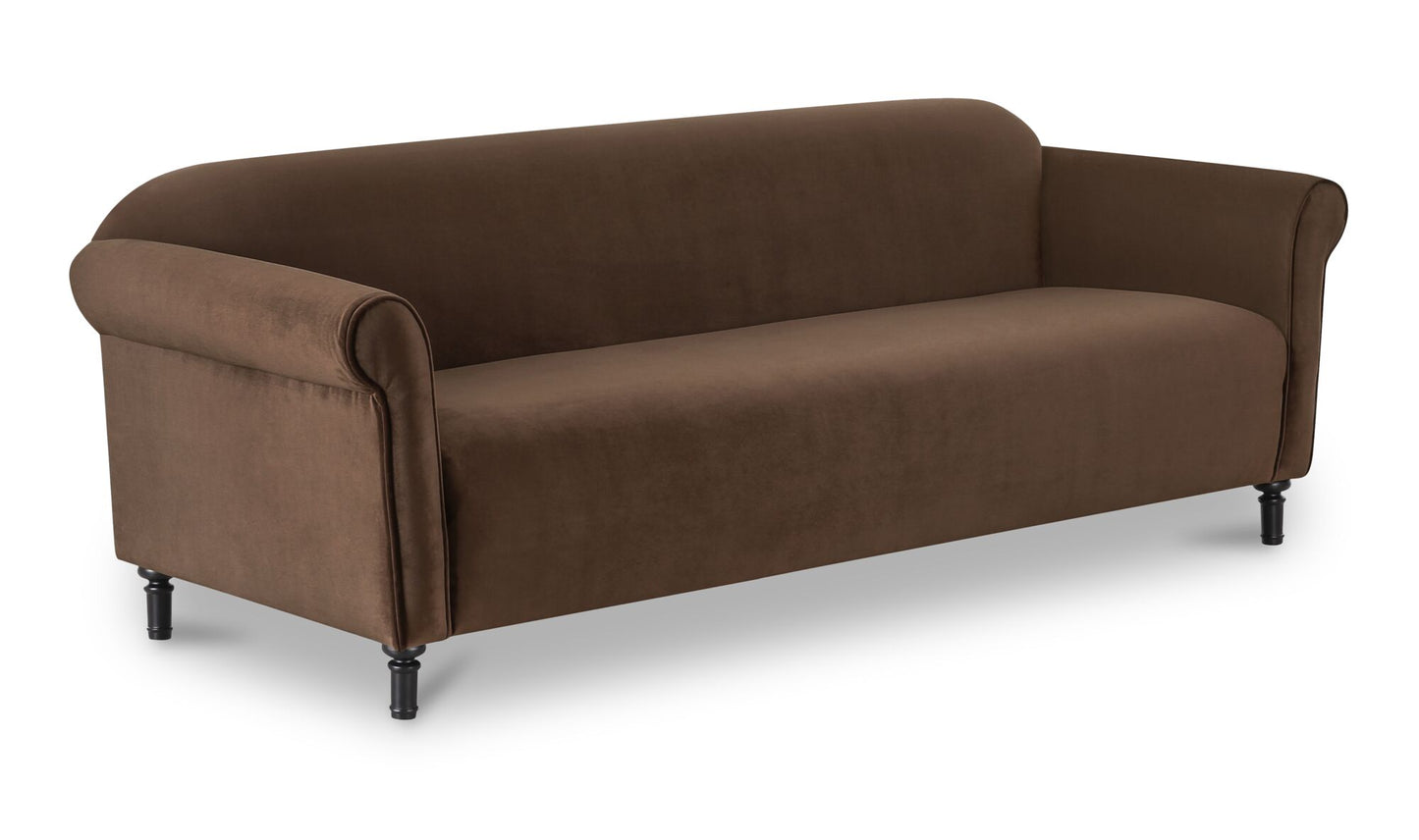 Harmony Sofa Dark Brown Faux Mohair.