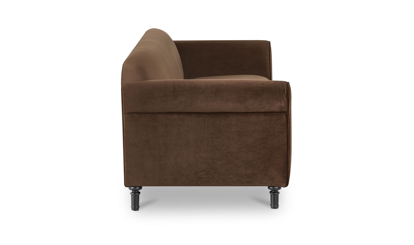 Harmony Sofa Dark Brown Faux Mohair.
