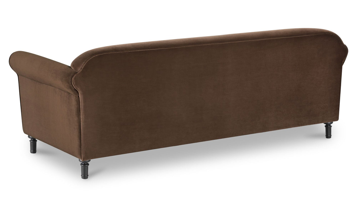 Harmony Sofa Dark Brown Faux Mohair.