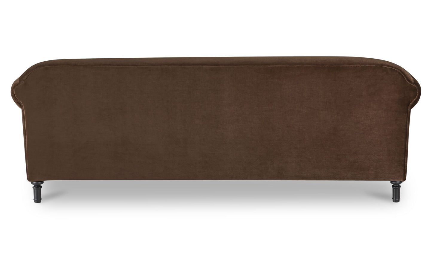 Harmony Sofa Dark Brown Faux Mohair.