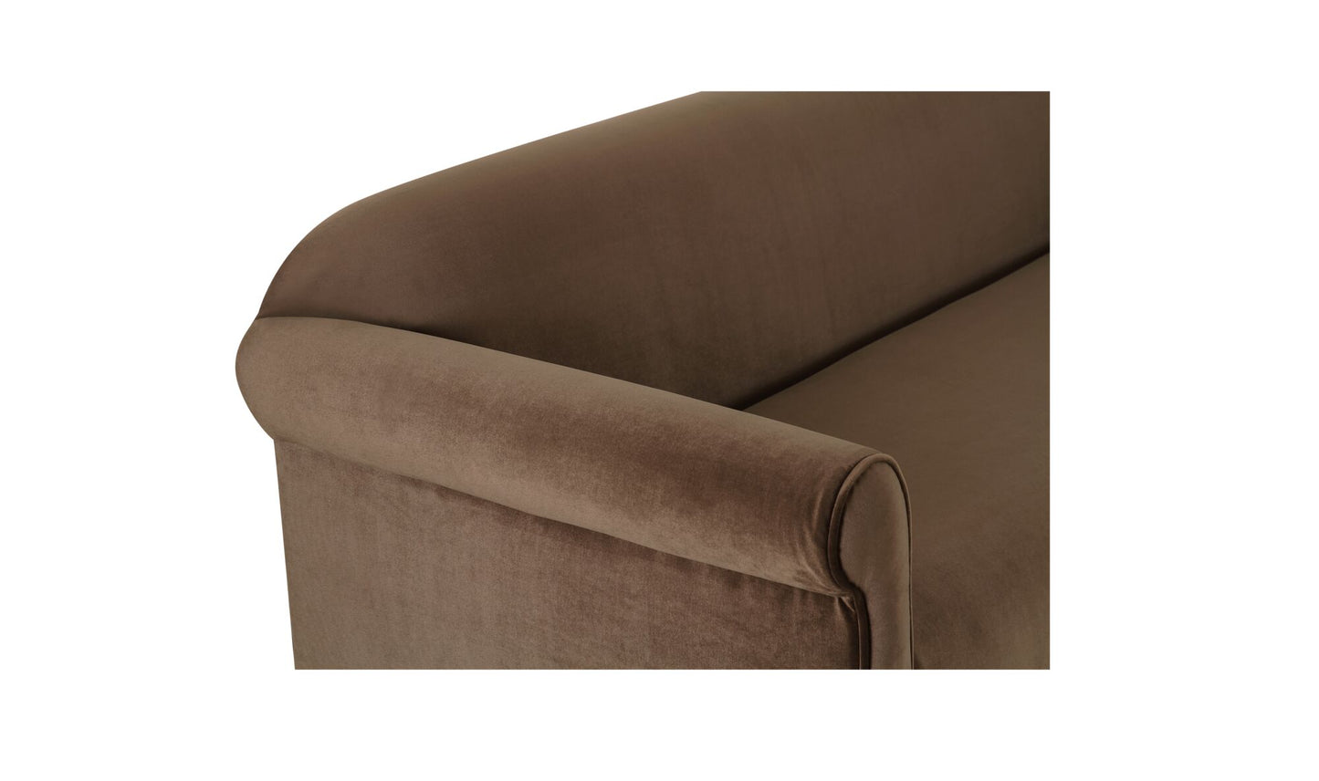 Harmony Sofa Dark Brown Faux Mohair.