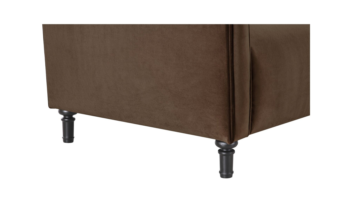 Harmony Sofa Dark Brown Faux Mohair.