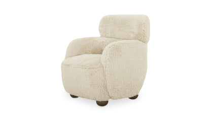 Wales Accent Chair Cream Faux Fur.
