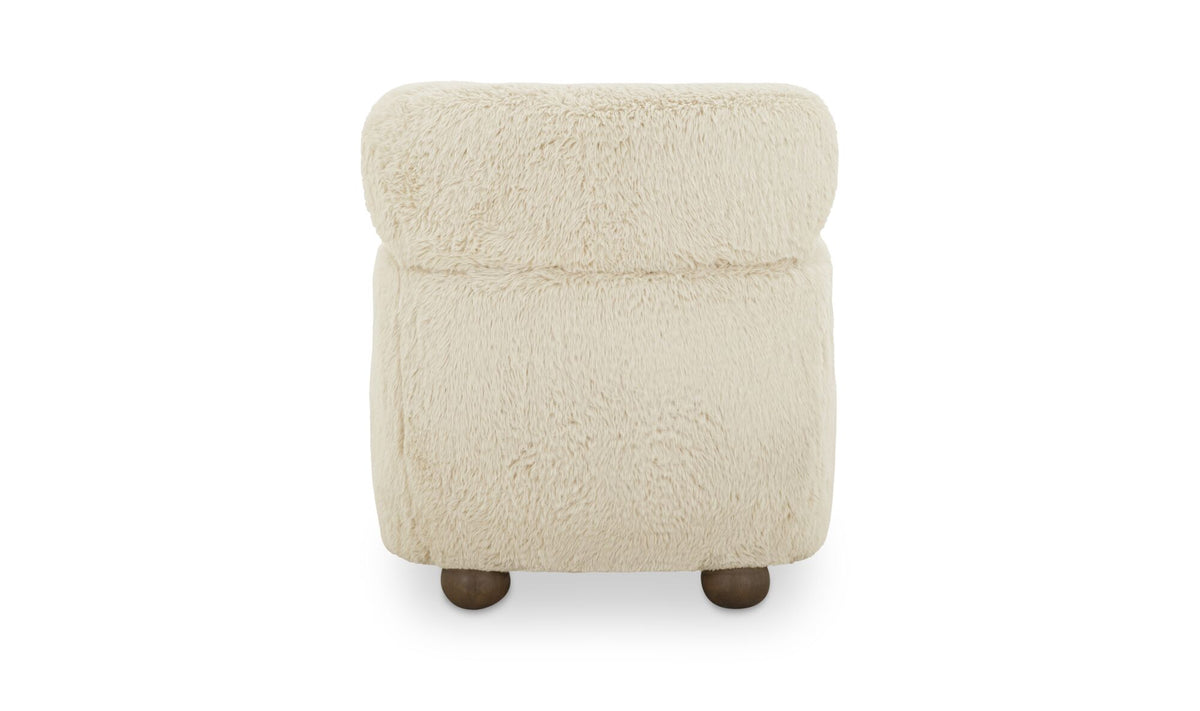 Wales Accent Chair Cream Faux Fur.