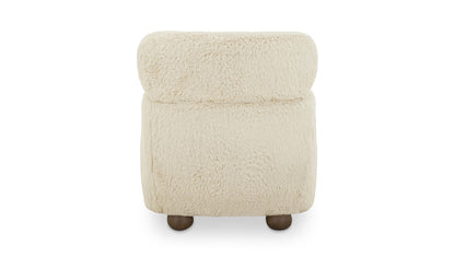 Wales Accent Chair Cream Faux Fur.