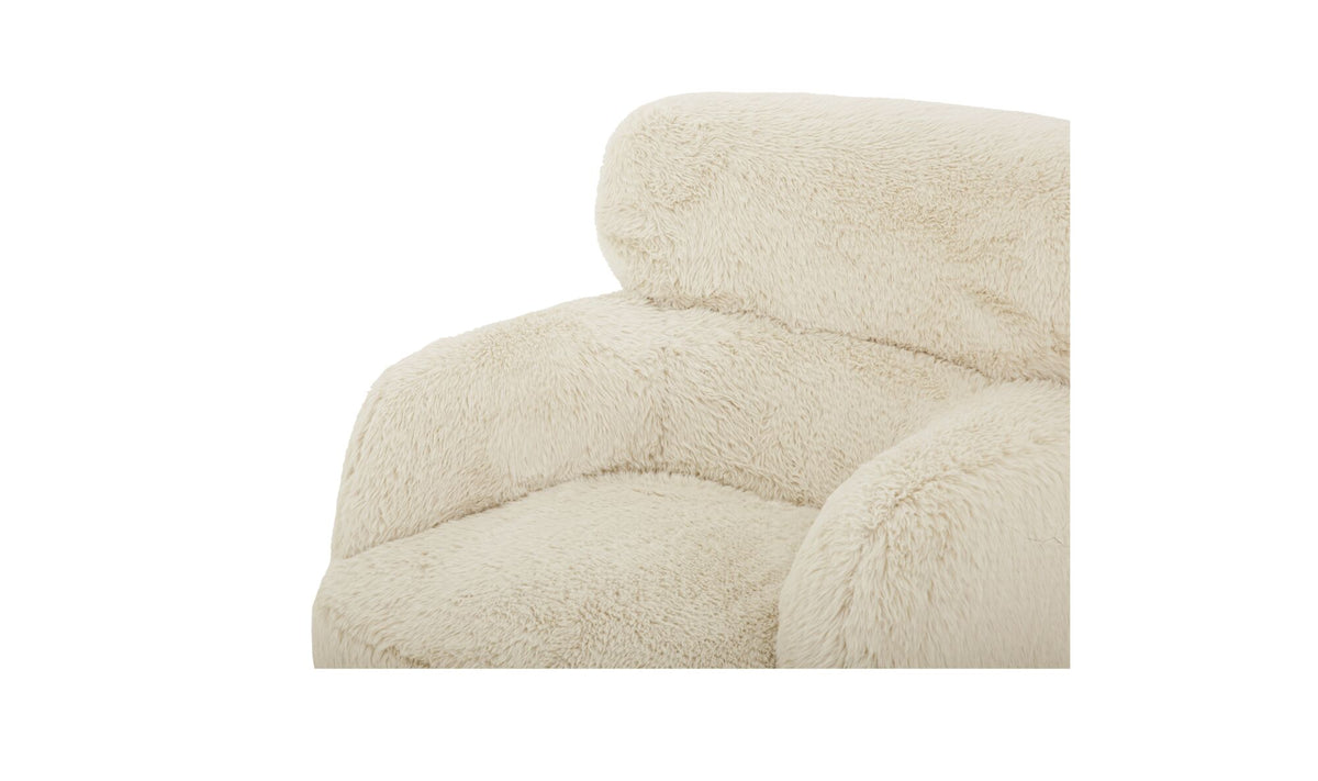Wales Accent Chair Cream Faux Fur.