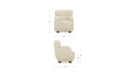 Wales Accent Chair Cream Faux Fur.