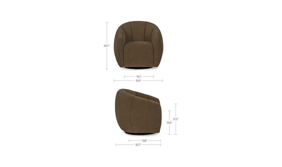 Mindy Swivel Chair Cool Brown.