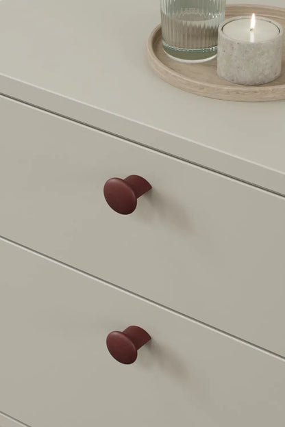 Maroon Red "Volumi" Cabinet Knob and Drawer Pull.