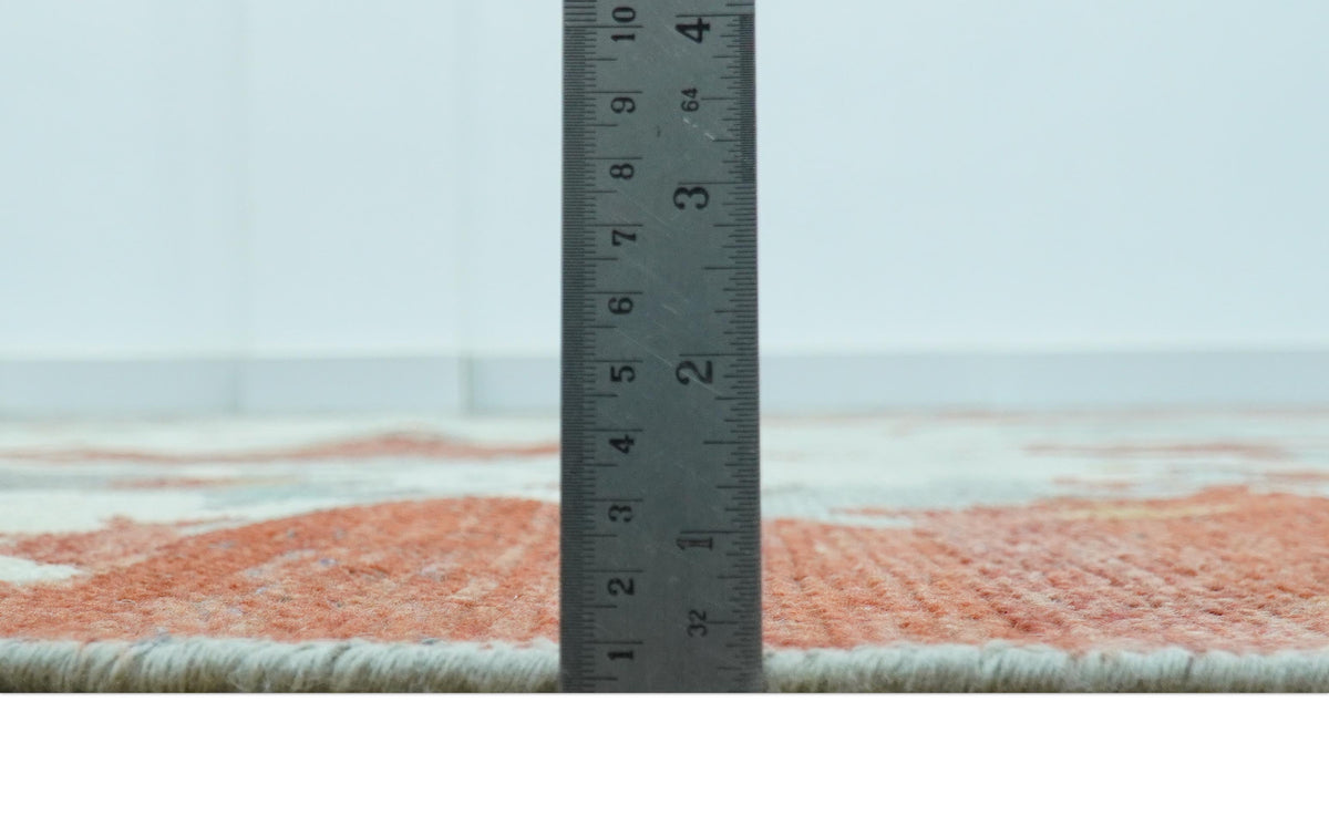 Custom Made Rust And Gray Modern Abstract Design Hand knotted Wool Area Rug.
