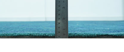 Custom Made Overdyed Traditional Oushak Blue Hand Tufted Wool Area Rug.