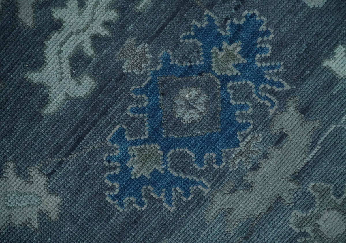 Hand Knotted Gray and Silver Traditional Multi Size Oushak Wool Rug.