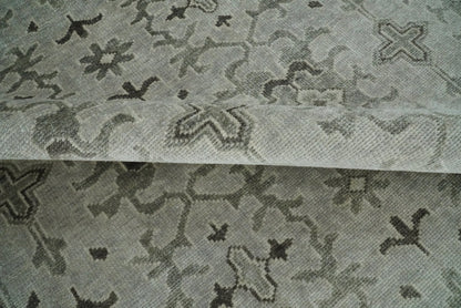 Hand Knotted Wool Blend Traditional Silver and Brown Area Rug.