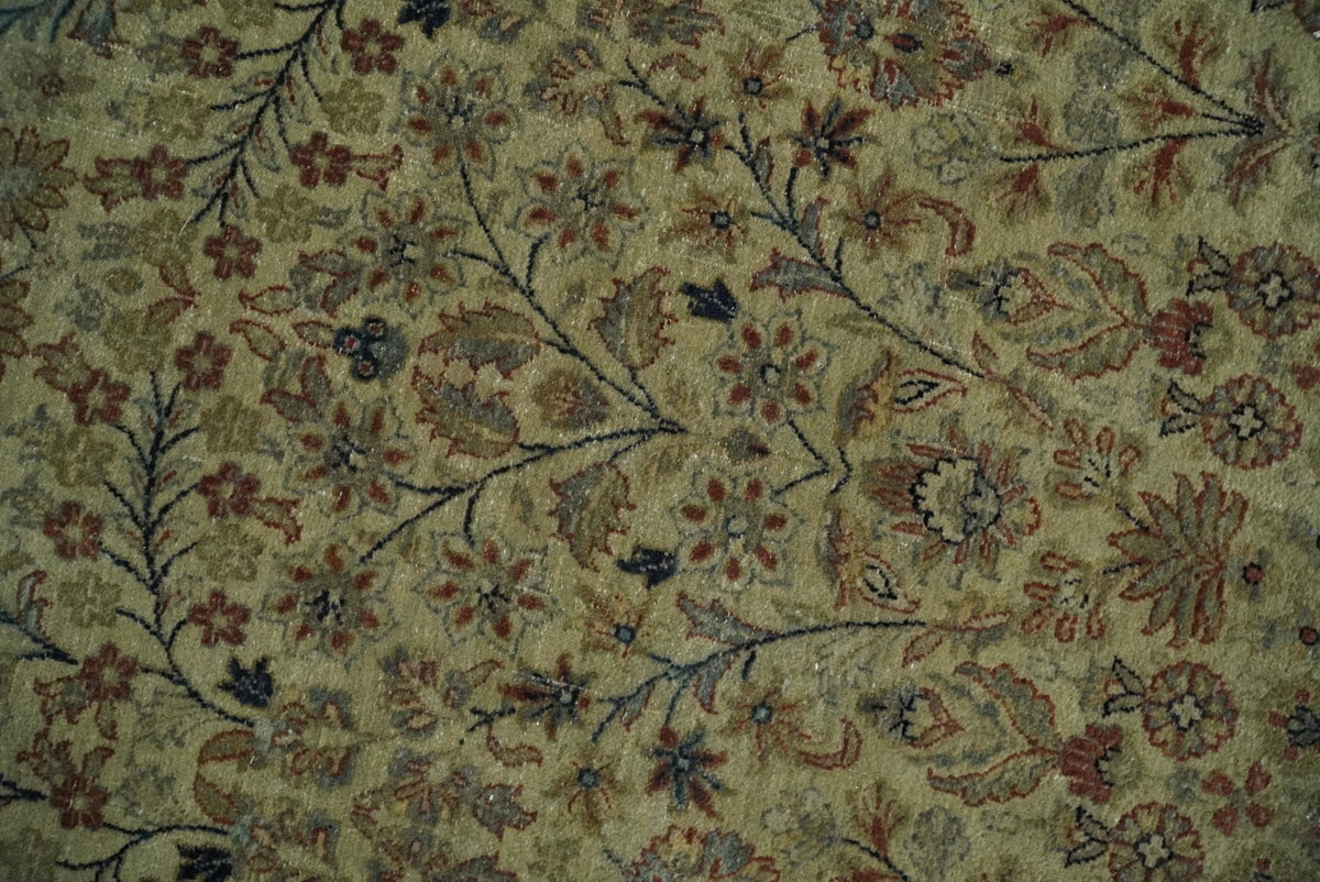 Traditional Persian Camel And Brown Hand Knotted Wool Area Rug.