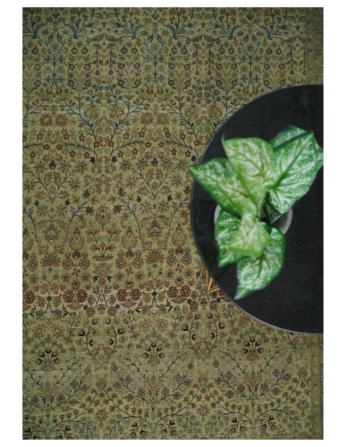 Traditional Persian Camel And Brown Hand Knotted Wool Area Rug.