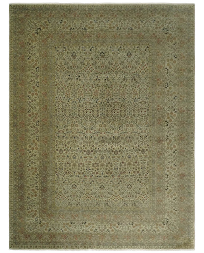 Traditional Persian Camel And Brown Hand Knotted Wool Area Rug.
