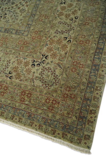 Traditional Persian Camel And Brown Hand Knotted Wool Area Rug.